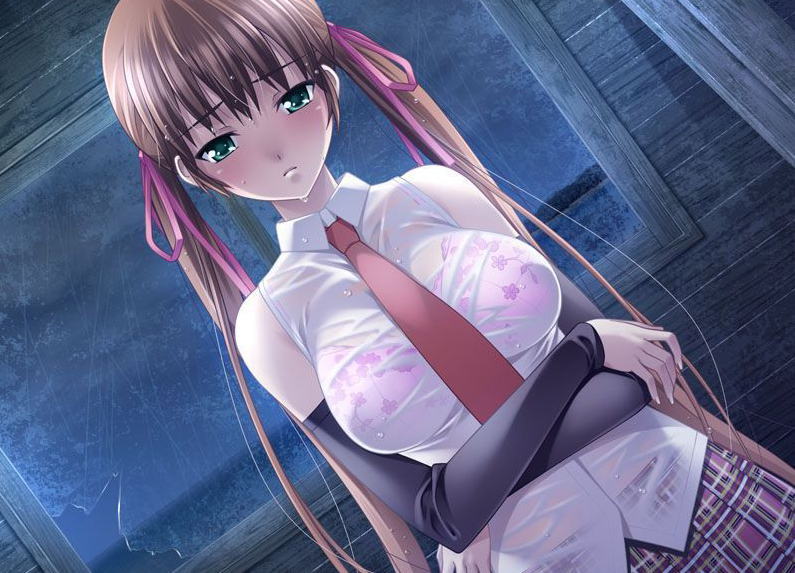 梅雨 雨 下着 透ける 二次元 濡れ透け エロ画像