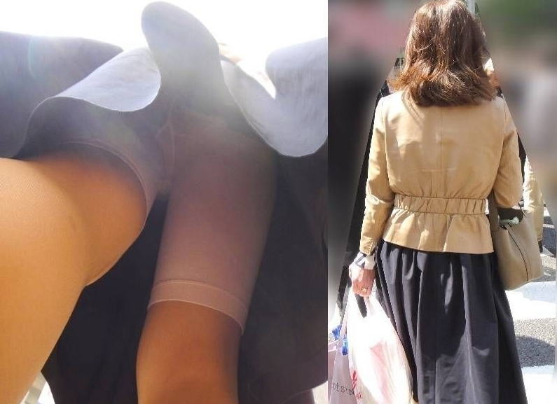中高年 ガードル パンチラ 熟女 人妻 逆さ撮り エロ画像
