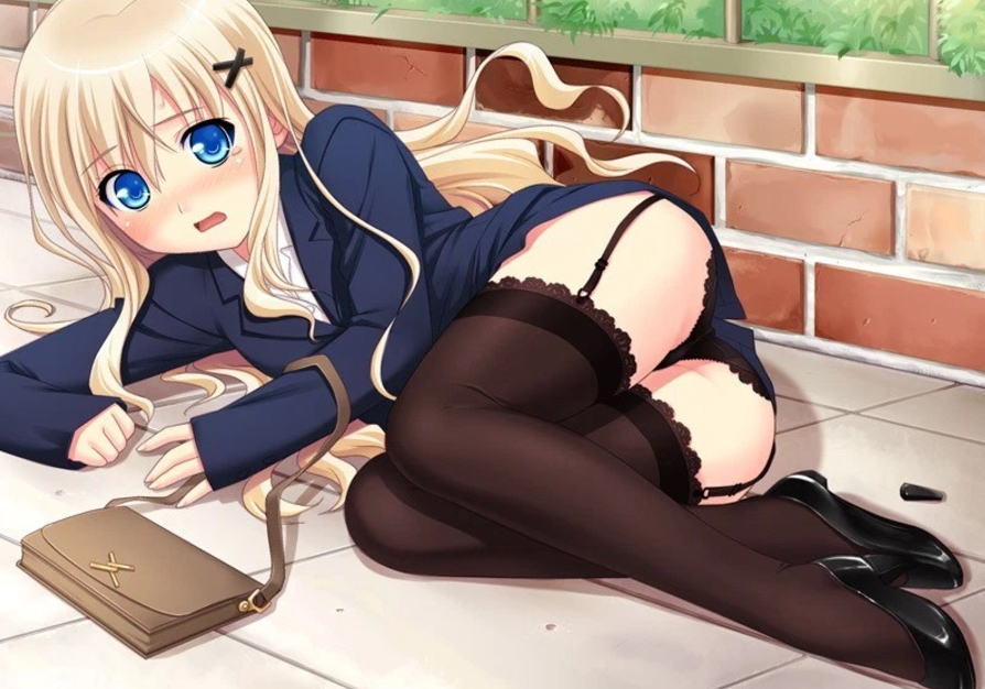 黒いパンツとガーターベルトの超セクシーな二次元エロ画像