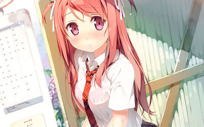 雨に濡れた透けブラJKの二次元エロ画像 ①