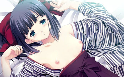 前髪ぱっつんな黒髪美少女の二次元エロ画像 ②