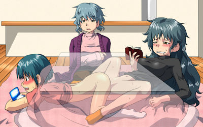 机の下で隠れセックスしてる二次元隠姦エロ画像 ④