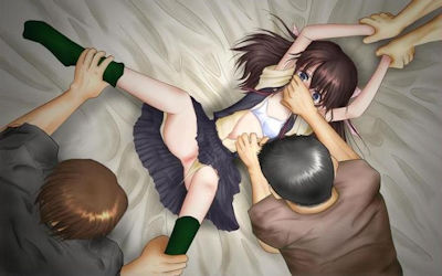 無理矢理股を広げられる強制開脚の二次元エロ画像 ③