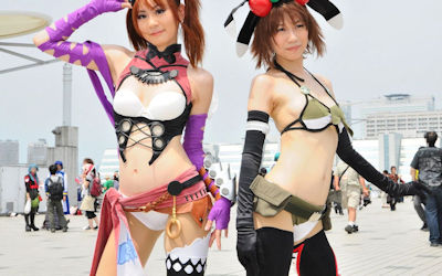 お腹周りがエロいコミケのヘソ出しコスプレイヤー画像 ③