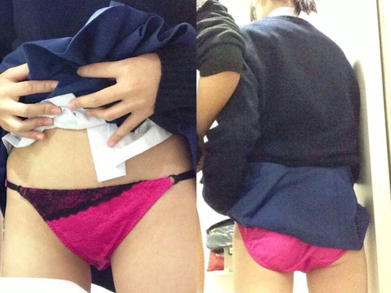 パンチラ見せJKの自撮りエロ画像 