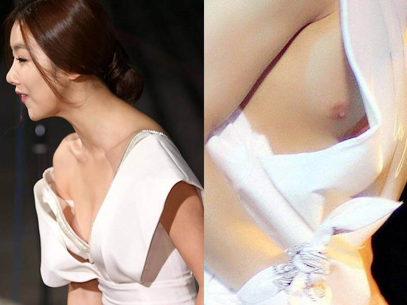 貧乳故のポロリハプニングエロ画像 